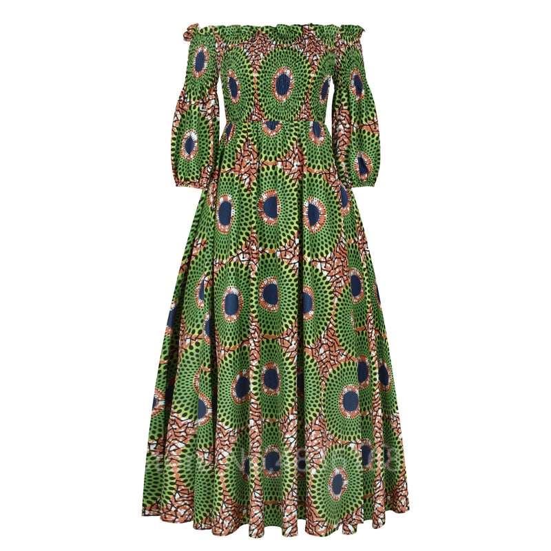 Party Dress Women Casual Lady Maxi Dress Vintage Long Sleeved Loose Elegant - Flexi Africa - Flexi Africa offers Free Delivery Worldwide - Vibrant African traditional clothing showcasing bold prints and intricate designs