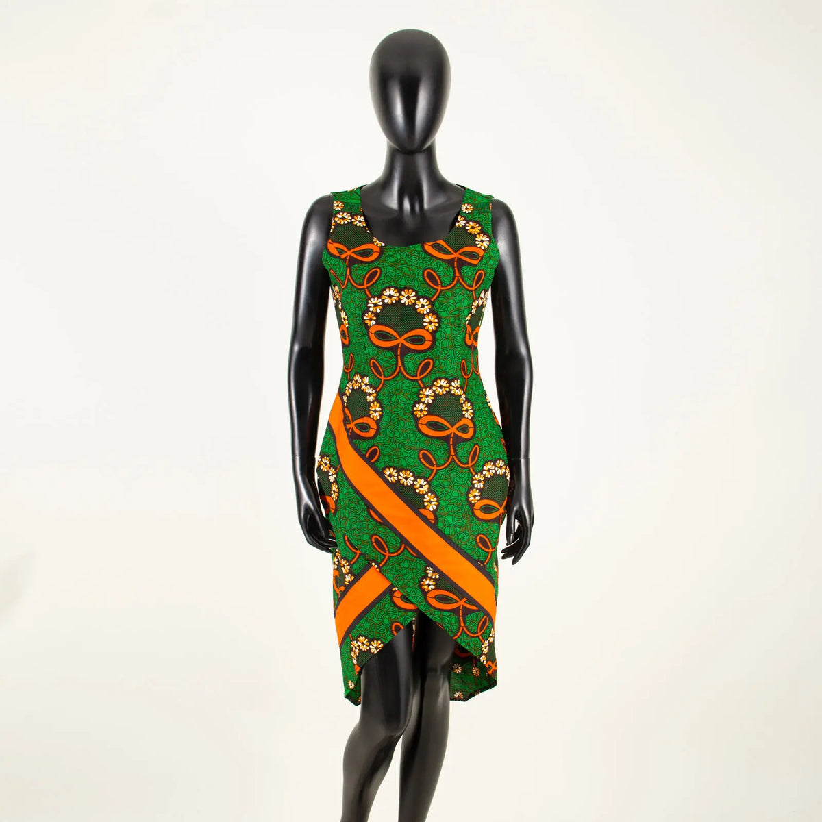Women's Sleeveless African Print Cotton Pencil Dress – product view 2