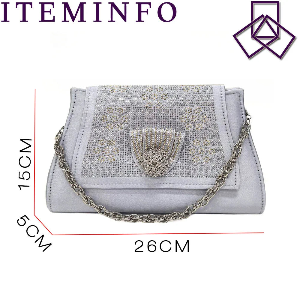 Women's Sequin Pointed-Toe Slingback Heels & Bag Set – 6.5cm Block Heel – alternate view 8