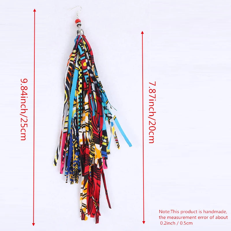 Women's African-Print Tassel Drop Earrings, image 5 of 35 – Flexi Africa