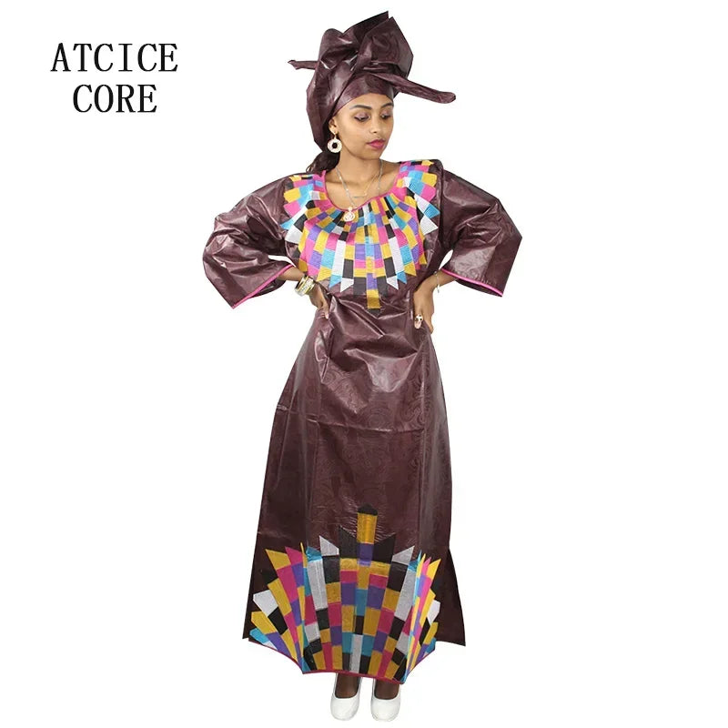 African Dress for Women – Stylish Bazin Riche Embroidery Design