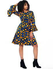 Elegant African Dresses For Women Ethnic Traditional Polishing Middress - Flexi Africa - Flexi Africa offers Free Delivery Worldwide - Vibrant African traditional clothing showcasing bold prints and intricate designs