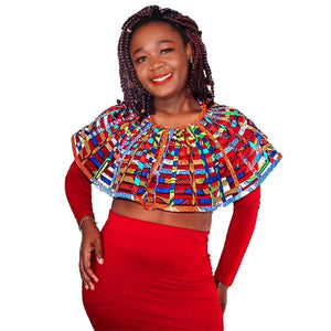 Ankara African Net Necklaces Shawl Collar Women Accessories Multistrand - Flexi Africa - Flexi Africa offers Free Delivery Worldwide - Vibrant African traditional clothing showcasing bold prints and intricate designs