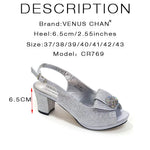 Women's Sequin Pointed-Toe Slingback Heels & Bag Set – 6.5cm Block Heel – alternate view 7