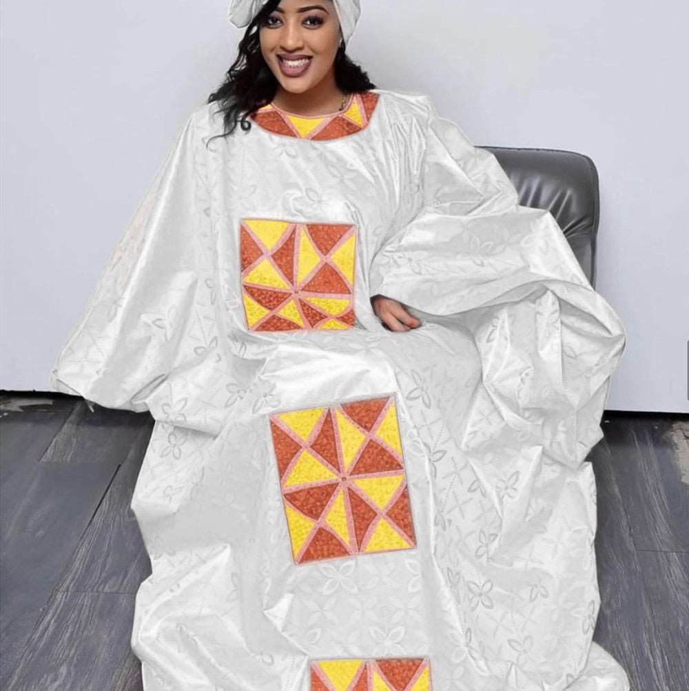 African Dress For Woman Embroidery Design Ladys Clothes Plus Size Dresses For Women - Flexi Africa - Flexi Africa offers Free Delivery Worldwide - Vibrant African traditional clothing showcasing bold prints and intricate designs