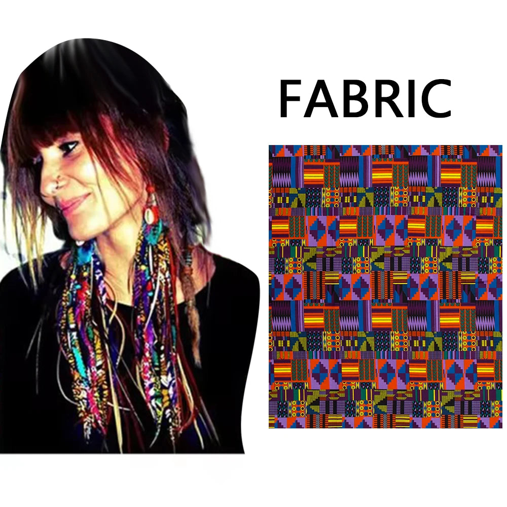 Women's African-Print Tassel Drop Earrings, image 32 of 35 – Flexi Africa