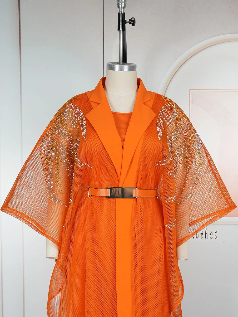 Women's Dashiki Kaftan Boubou 2-Piece Set – Diamond Embroidery Gown & Coat – alternate view 4