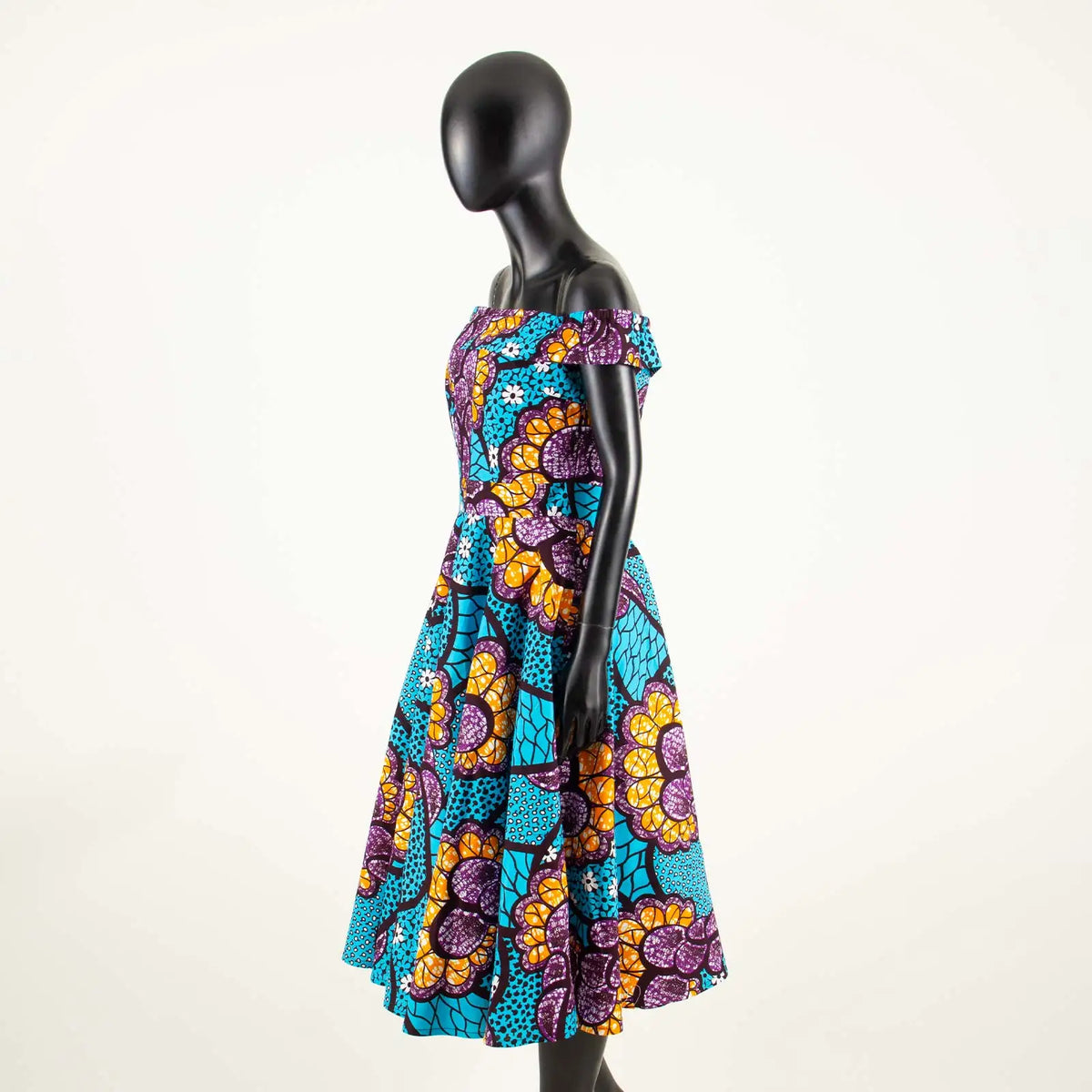 Women's Ankara Strapless Off-Shoulder Midi Dress – alternate view 3