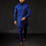 Men's long-sleeve dashiki-style top and trousers set – product photo 17 of 41