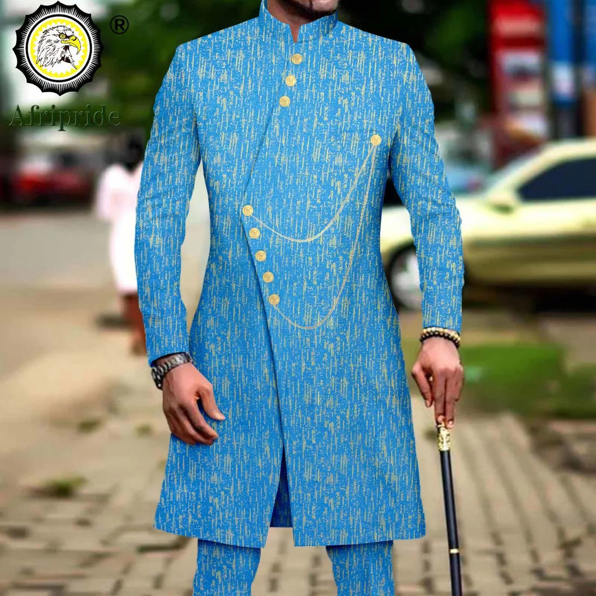 Men's Ankara Dashiki Printed Suit – Jacket & Pants 2-Piece Set