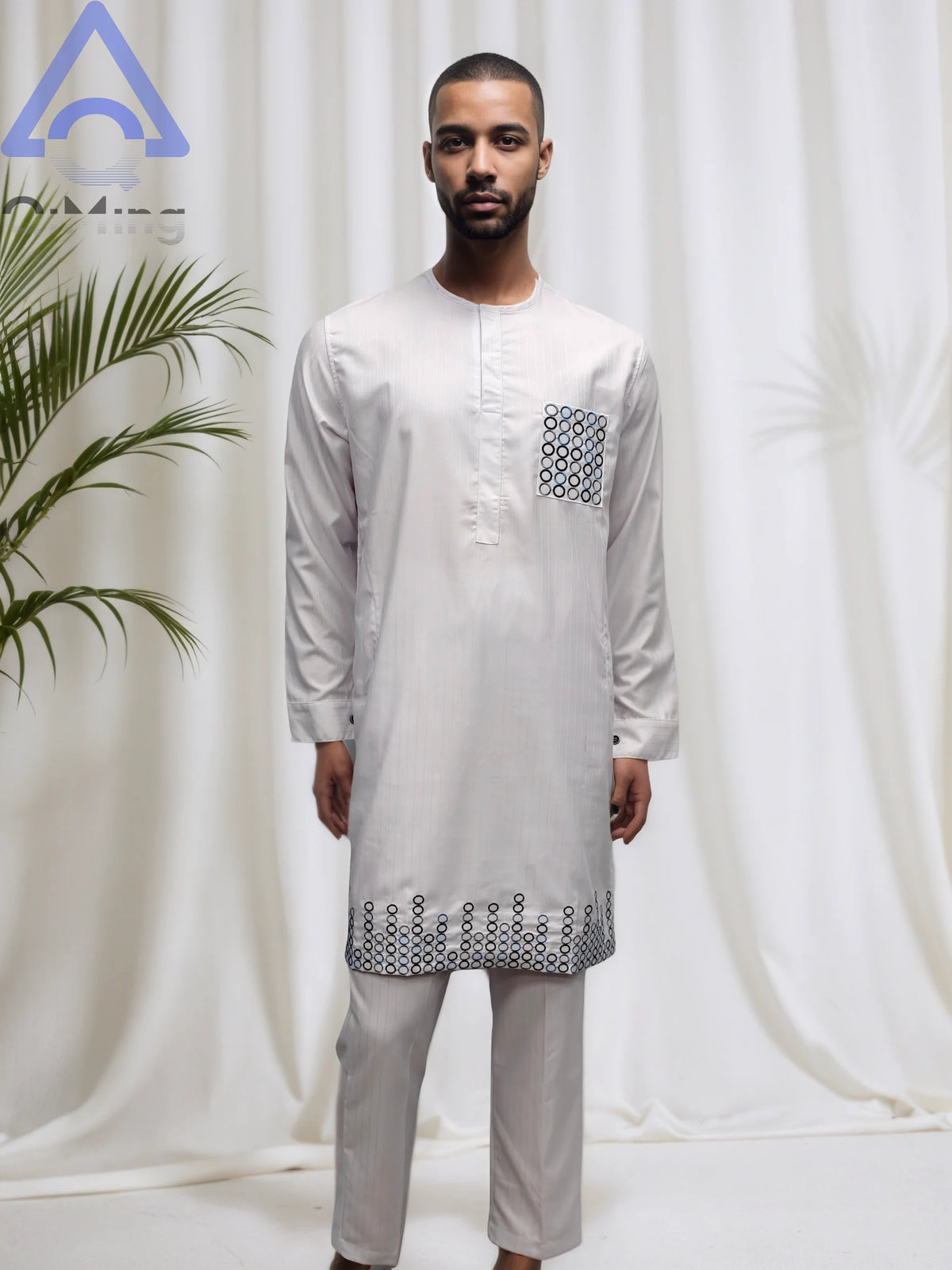 Men's Kandura-Inspired Long Tunic & Trouser Set, image 14 of 14 – Flexi Africa