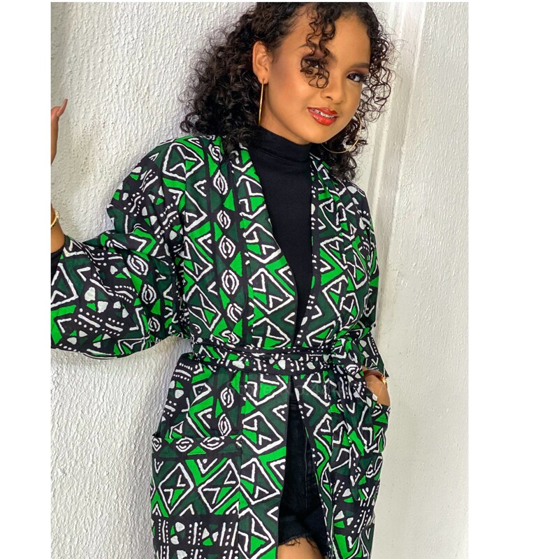 Exquisite African Dashiki Kimono Cardigan: Fashionable Floral Print Bazin Vestidos for Party - Flexi Africa - Flexi Africa offers Free Delivery Worldwide - Vibrant African traditional clothing showcasing bold prints and intricate designs