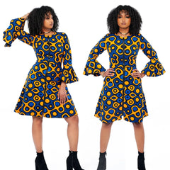 Elegant African Dresses For Women Ethnic Traditional Polishing Middress - Flexi Africa - Flexi Africa offers Free Delivery Worldwide - Vibrant African traditional clothing showcasing bold prints and intricate designs