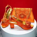 Women's Sequin Pointed-Toe Slingback Heels & Bag Set – 6.5cm Block Heel – alternate view 34