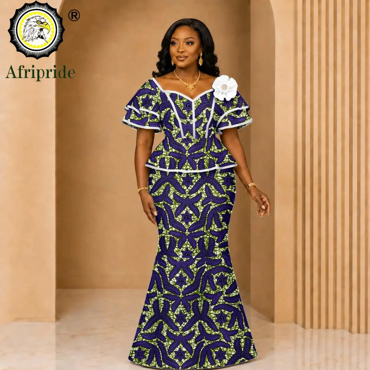 Women's Ankara Flare Sleeve Top & Maxi Skirt Co-ord – alternate view 3