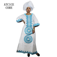 Women's African Dashiki Dress – Long Sleeve Bazin Riche Traditional Attire