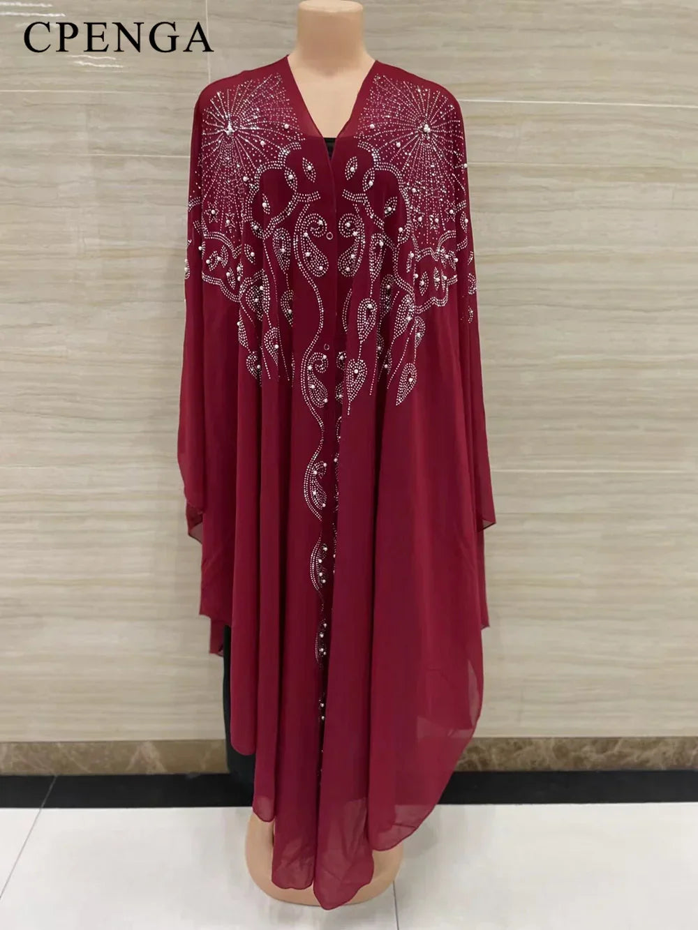 2022 New Muslim Robes Ladies Abaya African Dresses for Women Summer Chiffon Pearl Long Maxi Dress Traditional Clothing Plus Size - Free Delivery Worldwide only at Flexi Africa