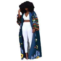 African Dresses for Women African Ethnic Print Loose Long Trench Coat Streetwear Dashiki African Clothes - Flexi Africa - Flexi Africa offers Free Delivery Worldwide - Vibrant African traditional clothing showcasing bold prints and intricate designs