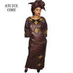 Women's Embroidered Long Dress with Matching Headscarf, image 3 of 6 – Flexi Africa