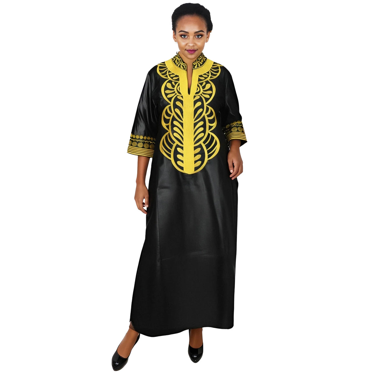 Women's Abaya Embroidered Dashiki Dress – Plus Size Party & Church Wear – alternate view 3
