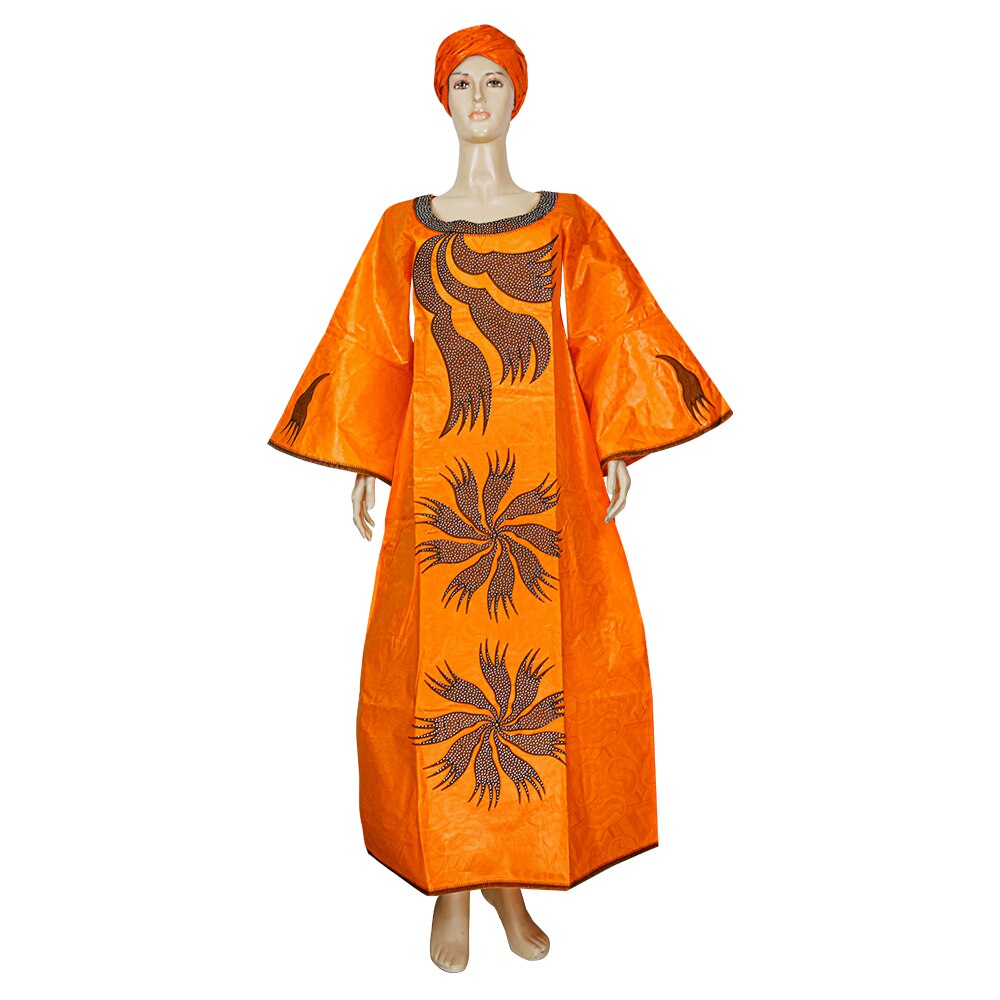 Exquisite African Elegance: Bazin Riche Tradition Embroidery Dress- Ankara Robe Party Gowns Skirt - Flexi Africa - Flexi Africa offers Free Delivery Worldwide - Vibrant African traditional clothing showcasing bold prints and intricate designs