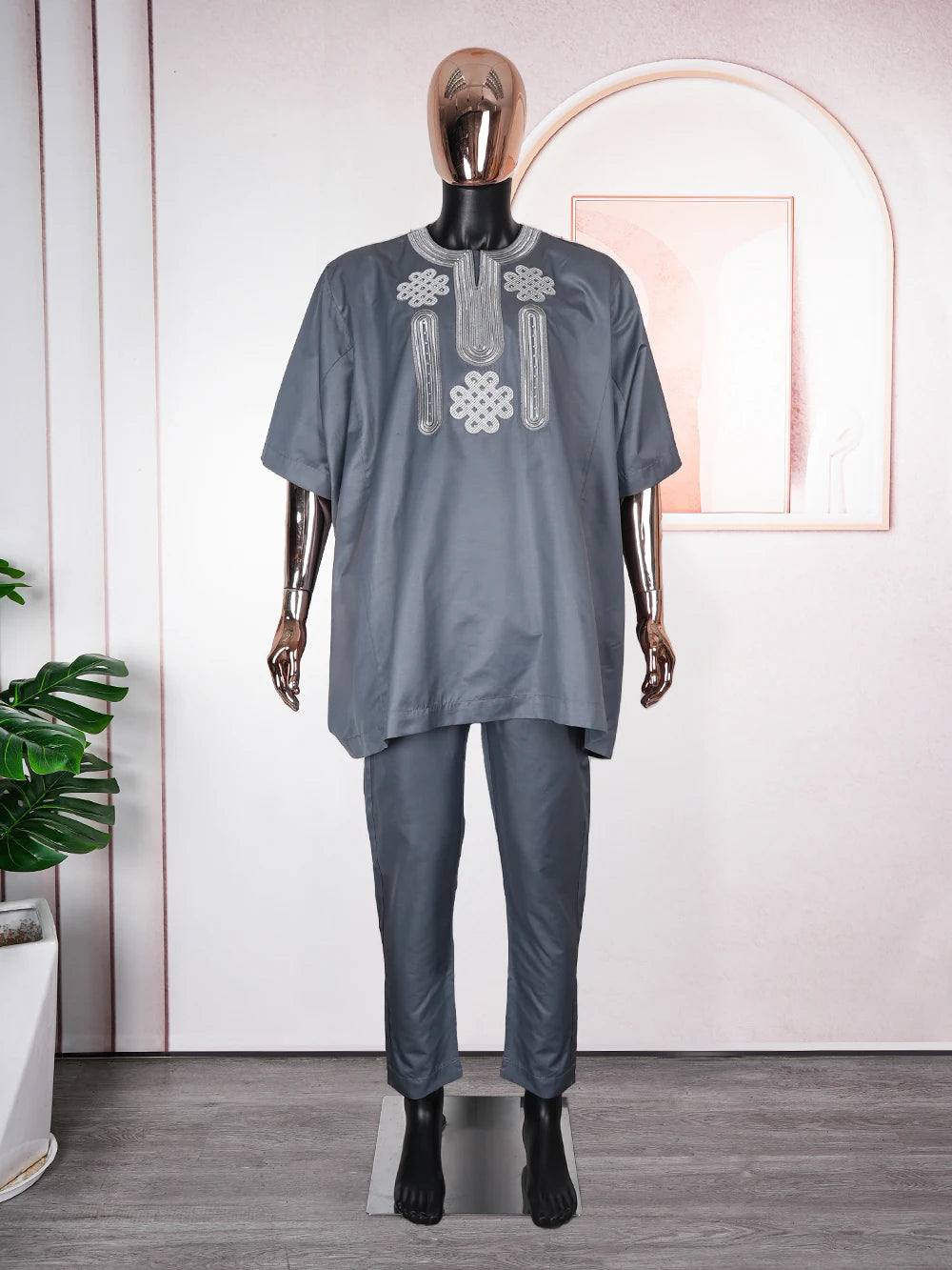 Buy African Clothes For Men 2PC Set White Tops Pants Clothing Ramadan Party Wedding Dress for only $35.09 at Flexi Africa!