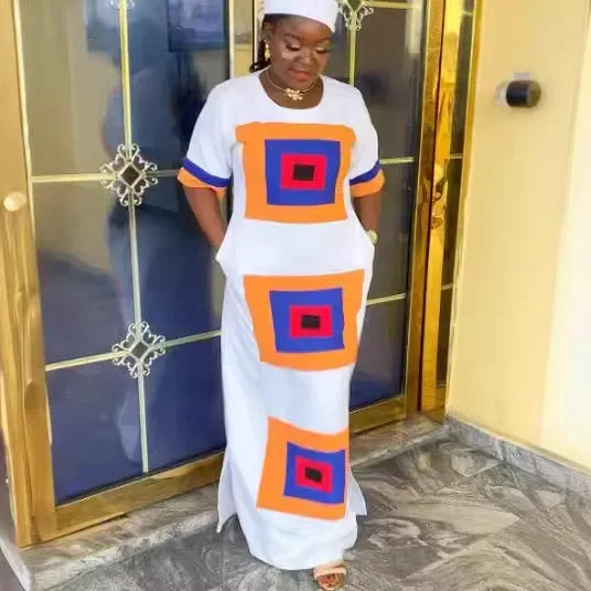 Elegant Ankara Long Maxi Dress – Summer African Fashion for Women