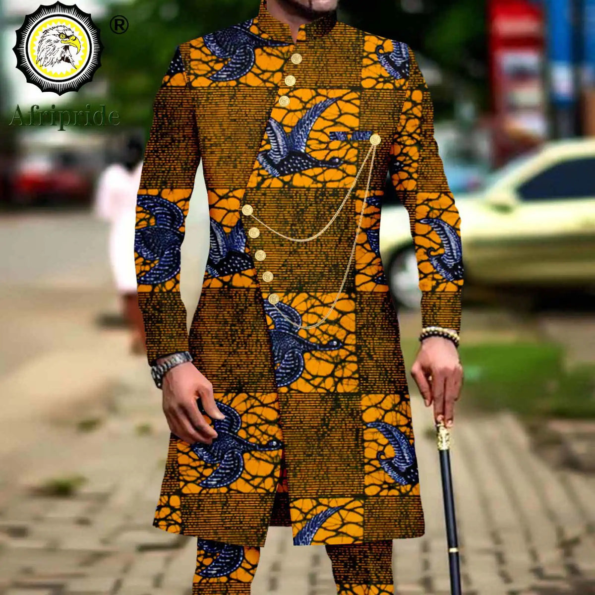Men's Ankara Dashiki Printed Suit – Jacket & Pants 2-Piece Set – alternate view 26
