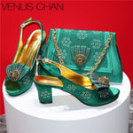 Women's Sequin Pointed-Toe Slingback Heels & Bag Set – 6.5cm Block Heel – alternate view 43