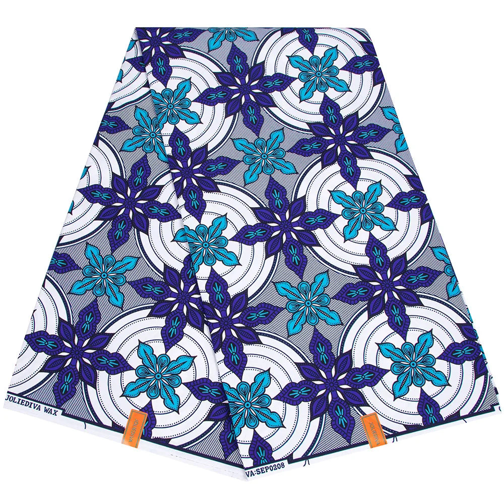 Buy African Ankara Wax Print Fabric – 100% Polyester Block Pattern Material for Sewing for only $4.31 at Flexi Africa!