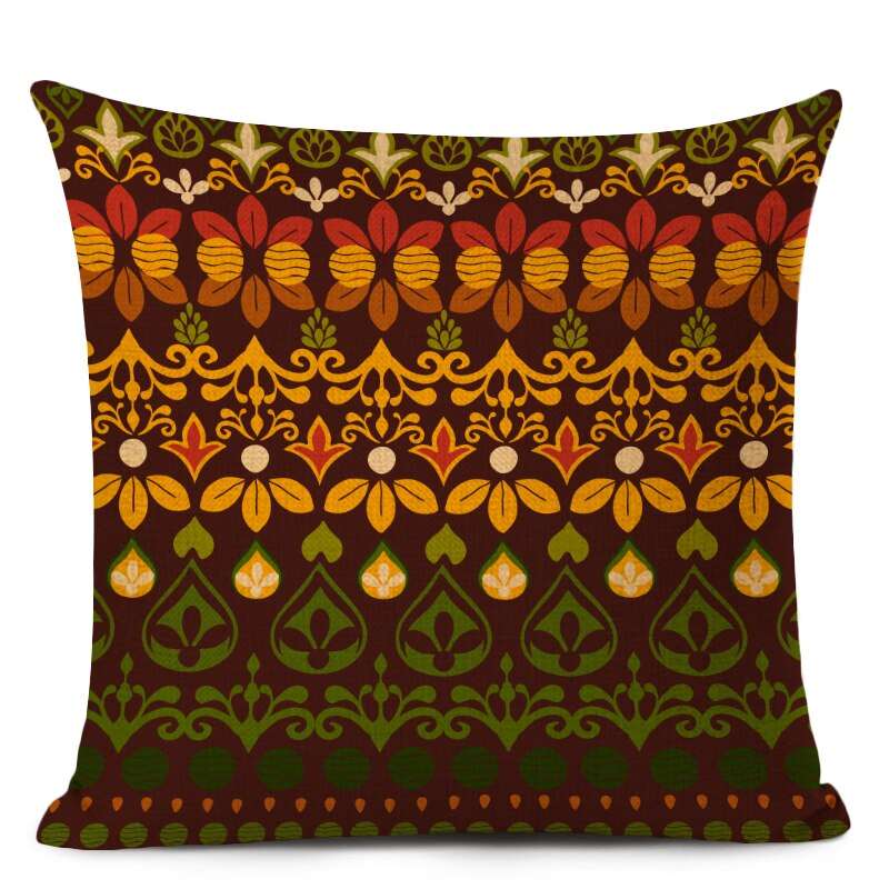 African Style Cushion Cover Tribal Ethnic Geometric Pattern Decorative Linen Pillow Case Cover for Sofa Home Decor - Flexi Africa - Flexi Africa offers Free Delivery Worldwide - Vibrant African traditional clothing showcasing bold prints and intricate designs