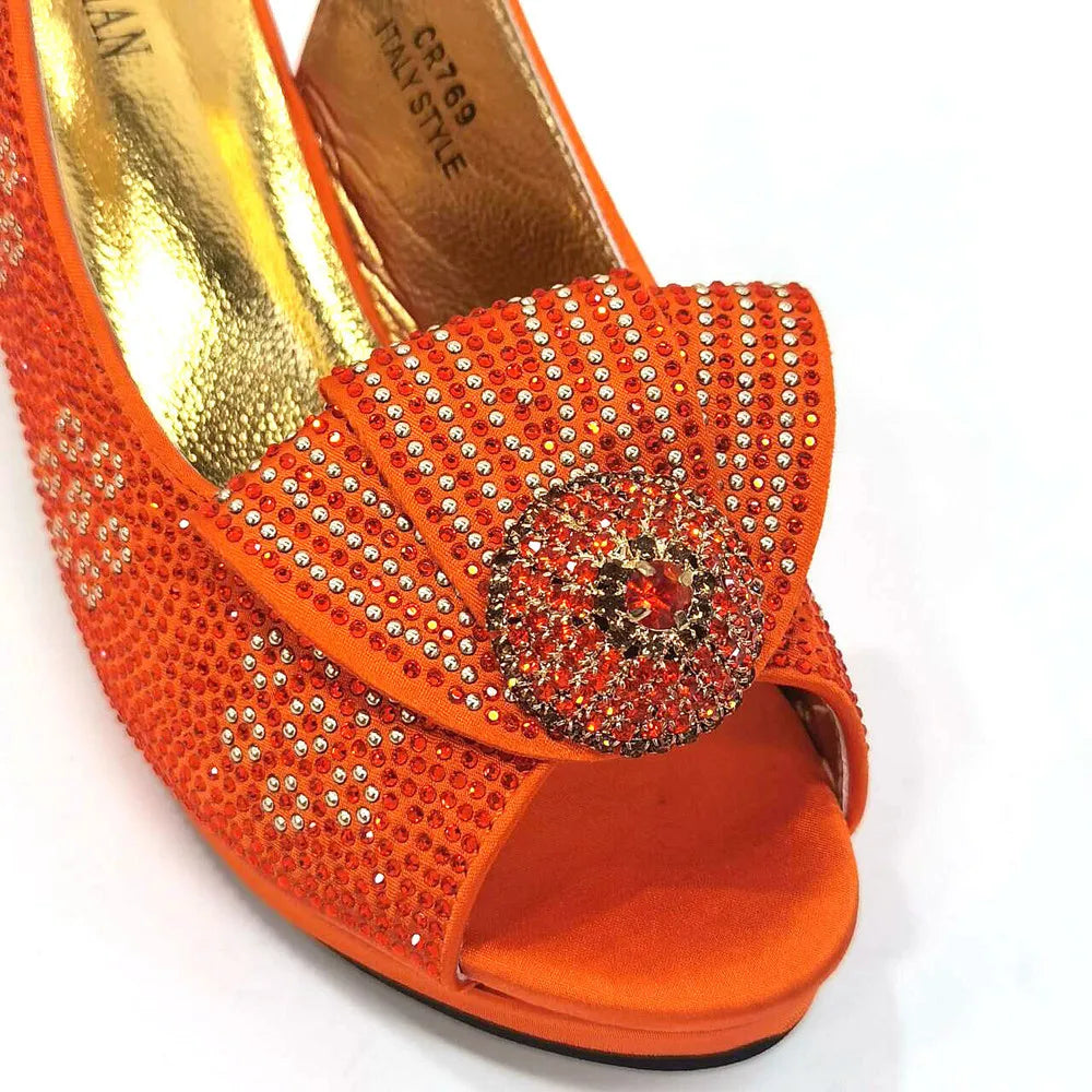 Women's Sequin Pointed-Toe Slingback Heels & Bag Set – 6.5cm Block Heel – alternate view 35