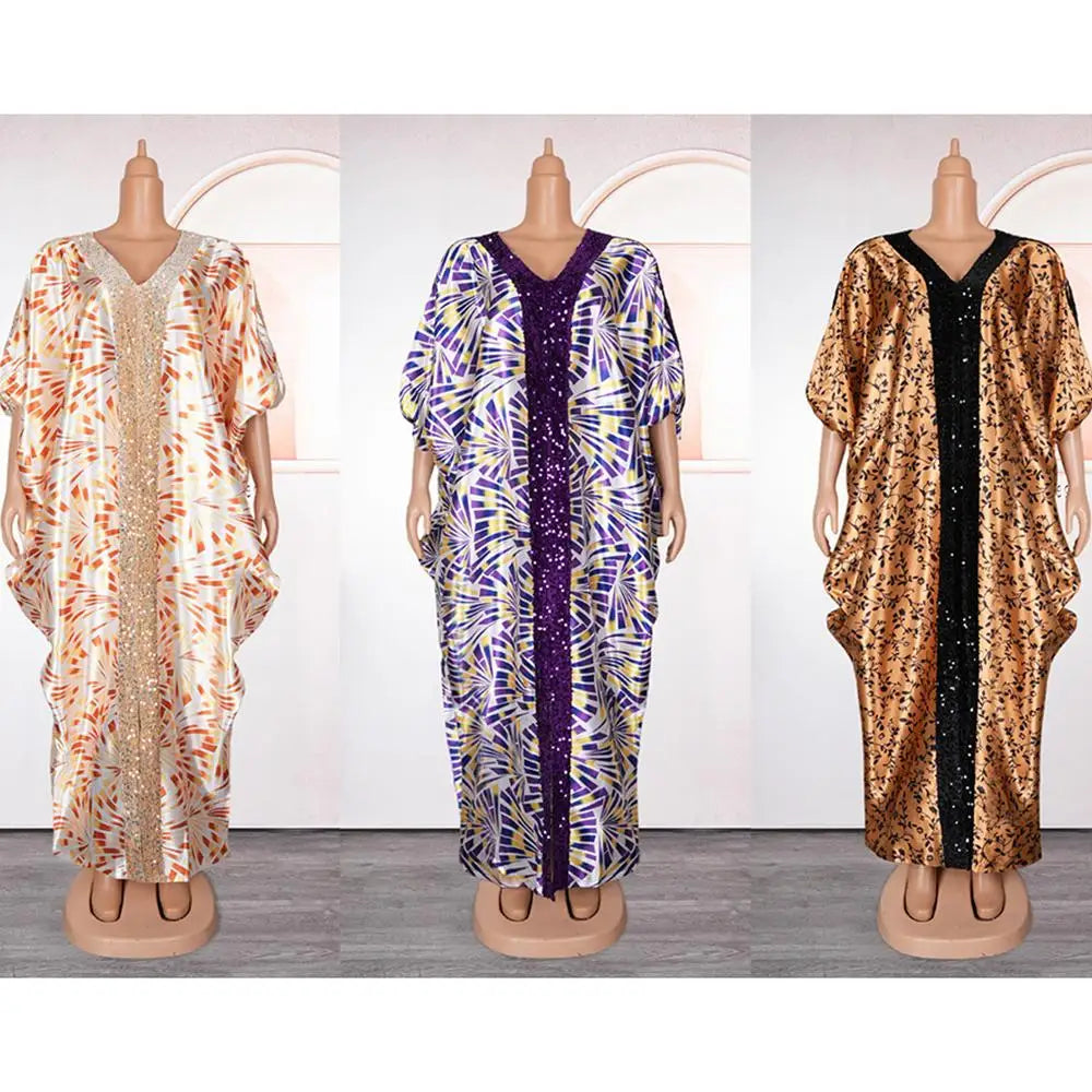 Women's African Abaya Dress – Luxury Caftan Gown for Evening & Celebration - Free Delivery Worldwide only at Flexi Africa