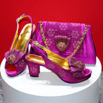 Women's Sequin Pointed-Toe Slingback Heels & Bag Set – 6.5cm Block Heel – alternate view 15