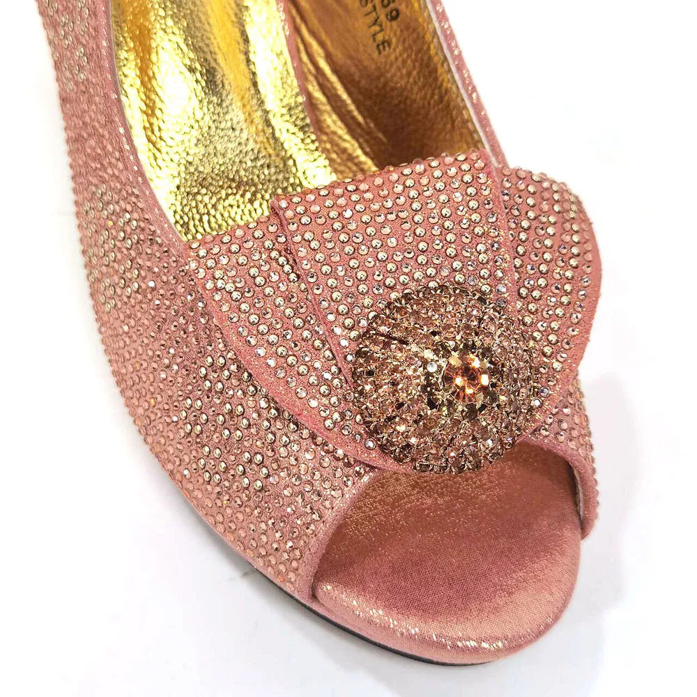 Women's Sequin Pointed-Toe Slingback Heels & Bag Set – 6.5cm Block Heel – alternate view 6