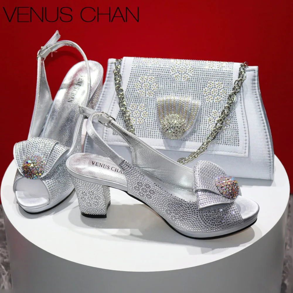 Women's Sequin Pointed-Toe Slingback Heels & Bag Set – 6.5cm Block Heel – alternate view 41