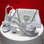 Women's Sequin Pointed-Toe Slingback Heels & Bag Set – 6.5cm Block Heel – alternate view 41