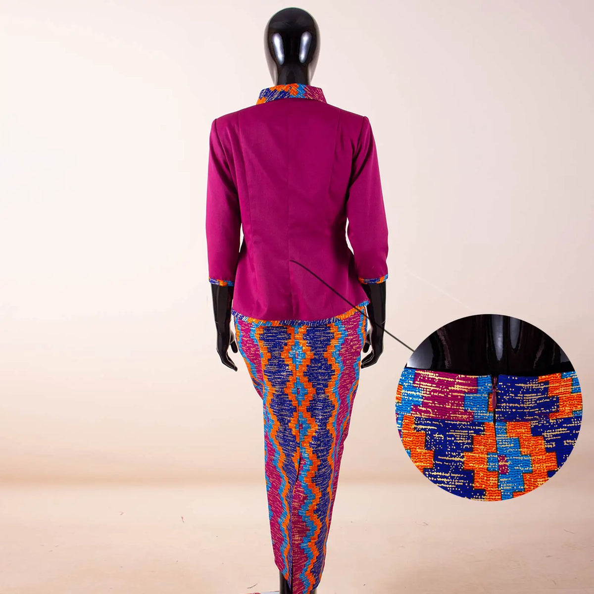 Women's African-Print Blazer & High-Waist Skirt Set, image 4 of 21 – Flexi Africa