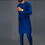 Men's long-sleeve dashiki-style top and trousers set – product photo 21 of 41