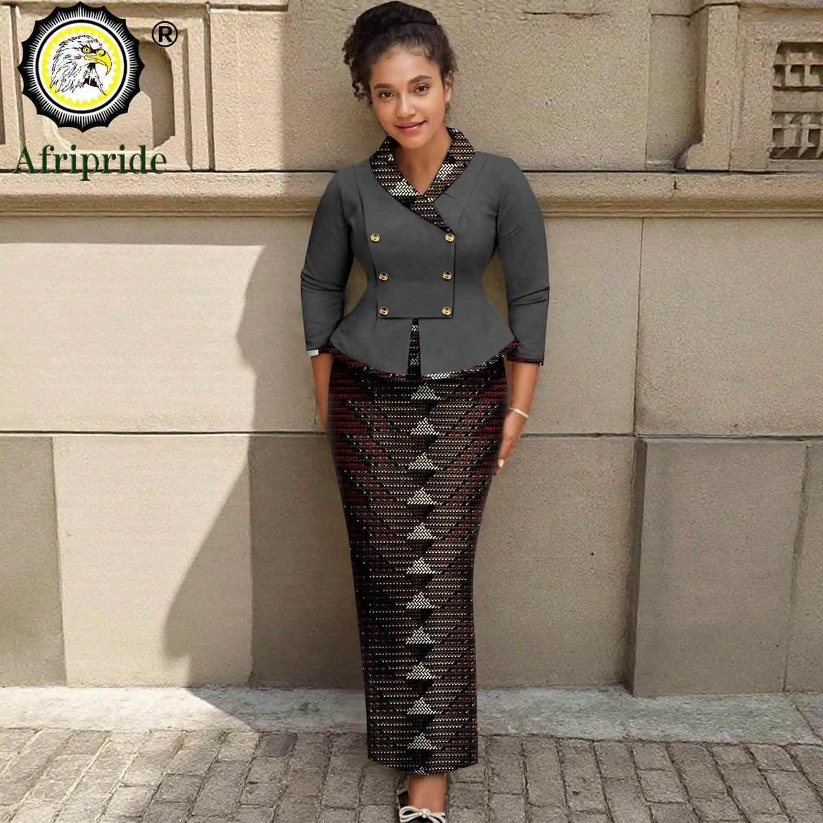 Women's African-Print Blazer & High-Waist Skirt Set, image 11 of 21 – Flexi Africa