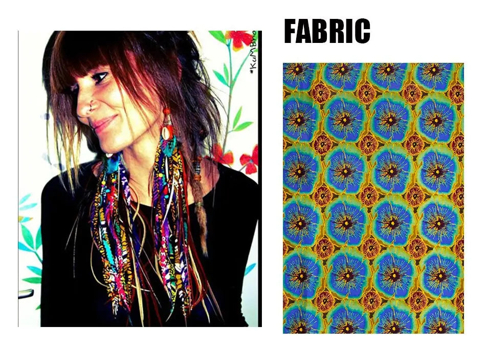 Women's African-Print Tassel Drop Earrings, image 21 of 35 – Flexi Africa