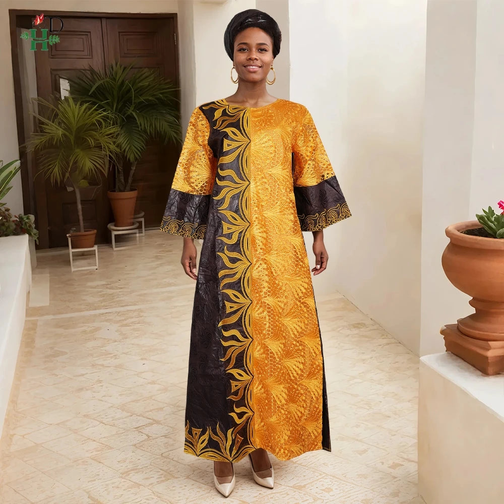 African Clothes Plus Size For Women Elegant Dresses Gown Embroidery Party - Free Delivery Worldwide only at Flexi Africa