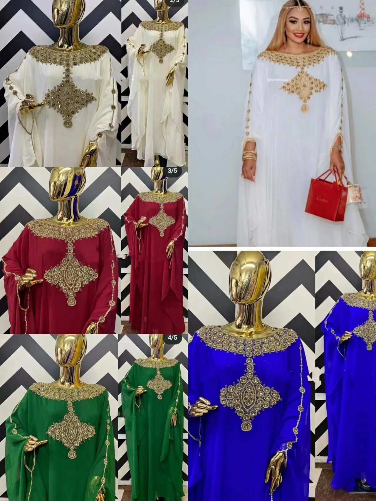 Elegant Dashiki Abaya for Women – Printed Maxi Bazin Dress with Batwing Sleeves and Sash