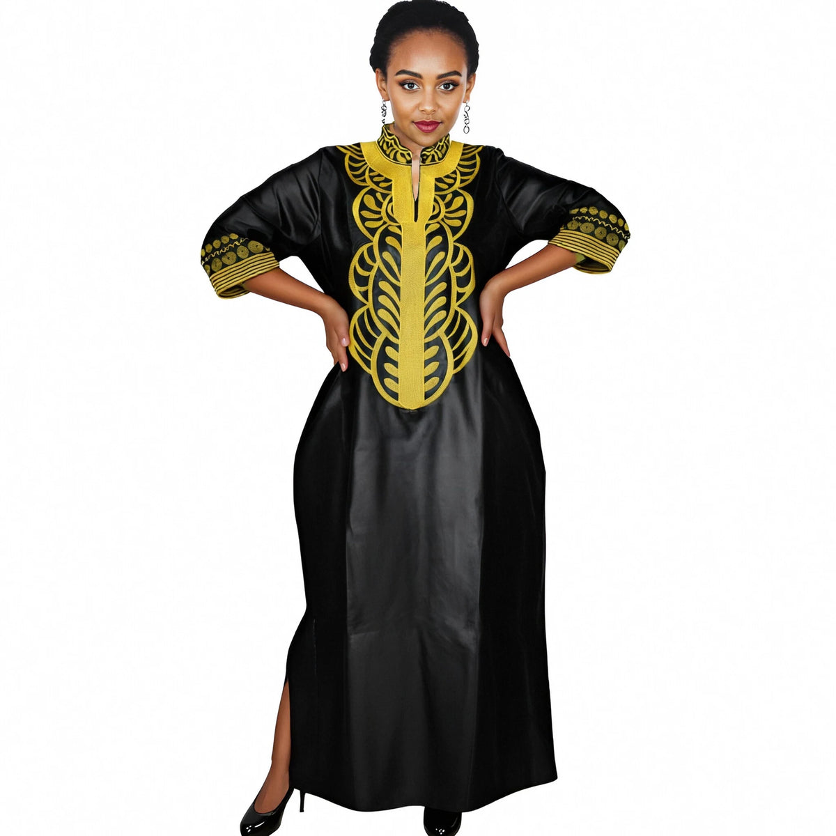 Women's Abaya Embroidered Dashiki Dress – Plus Size Party & Church Wear – alternate view 4