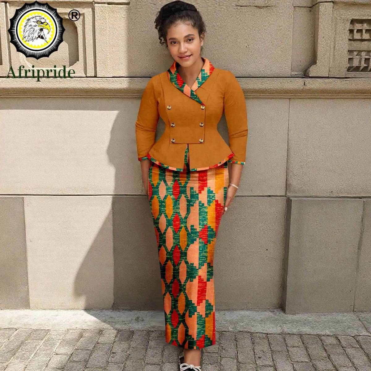 Women's African-Print Blazer & High-Waist Skirt Set, image 7 of 21 – Flexi Africa