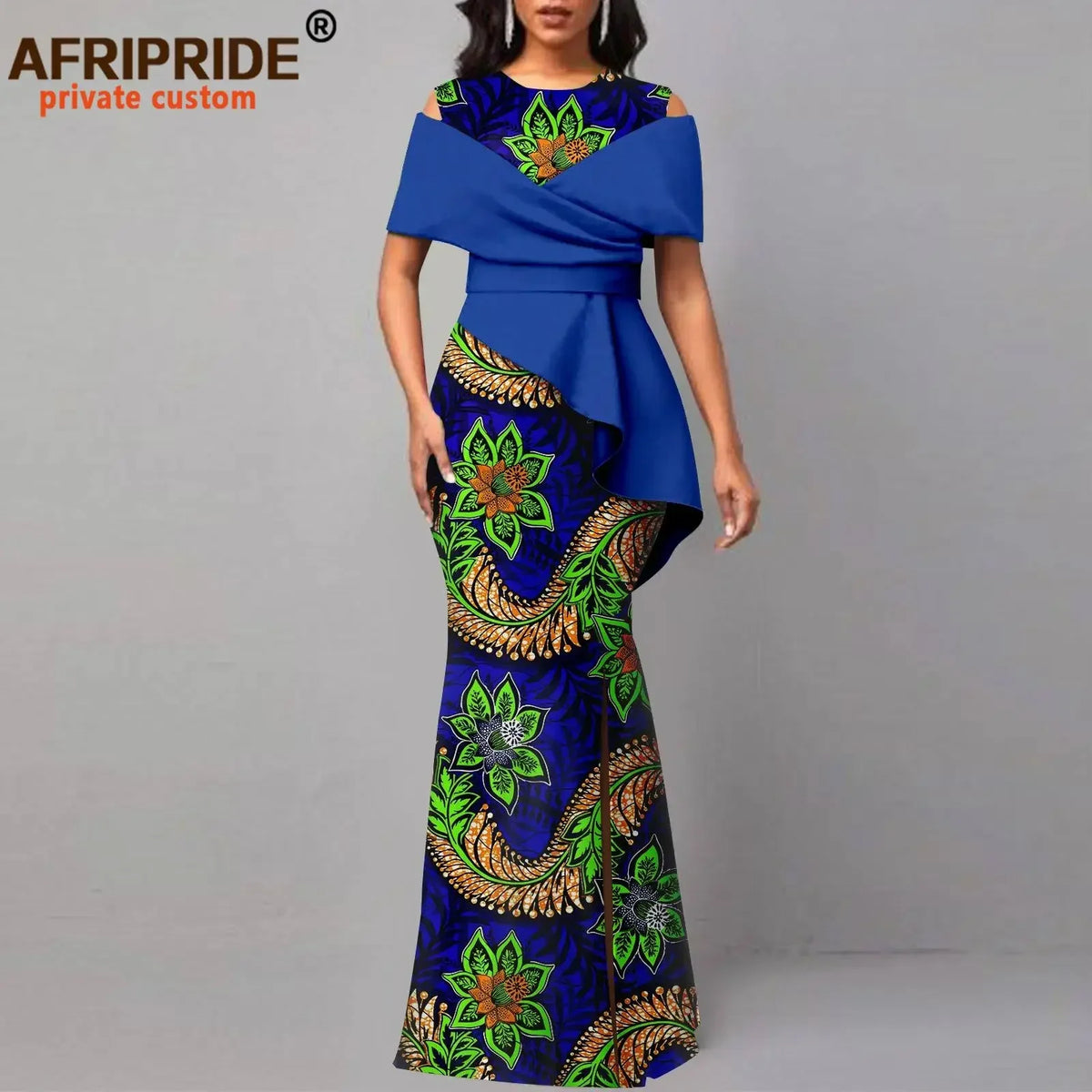 African Dresses for Women Off The Shoulder O-neck High Waist Casual Maxi Dress Ankara Attire Party Evening Outfits