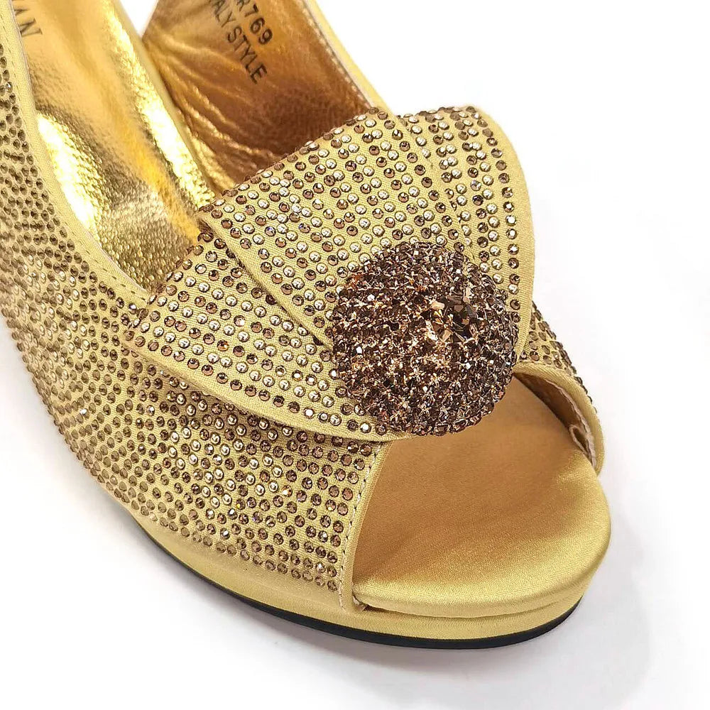 Women's Sequin Pointed-Toe Slingback Heels & Bag Set – 6.5cm Block Heel – alternate view 29