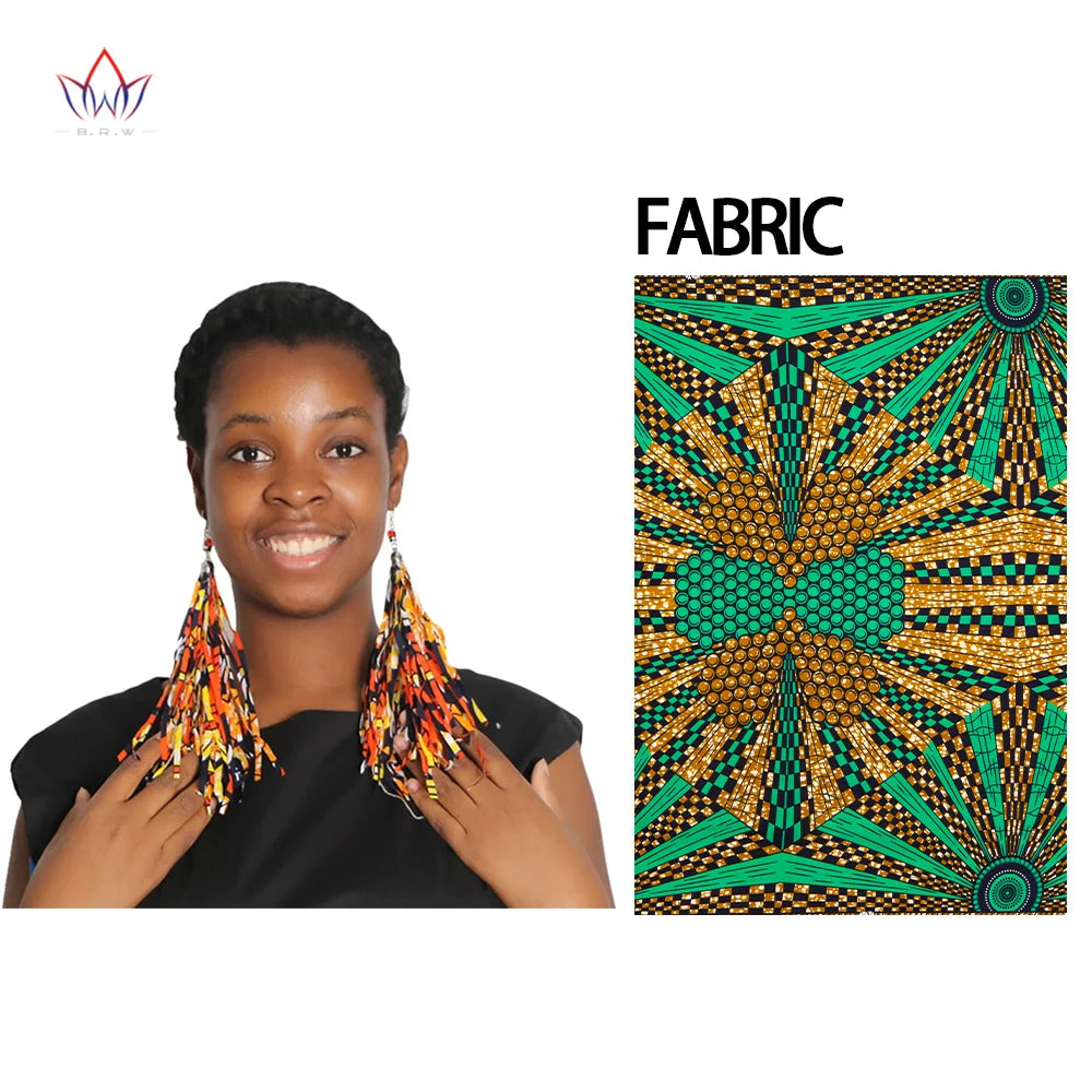Women's African-Print Tassel Drop Earrings, image 24 of 35 – Flexi Africa
