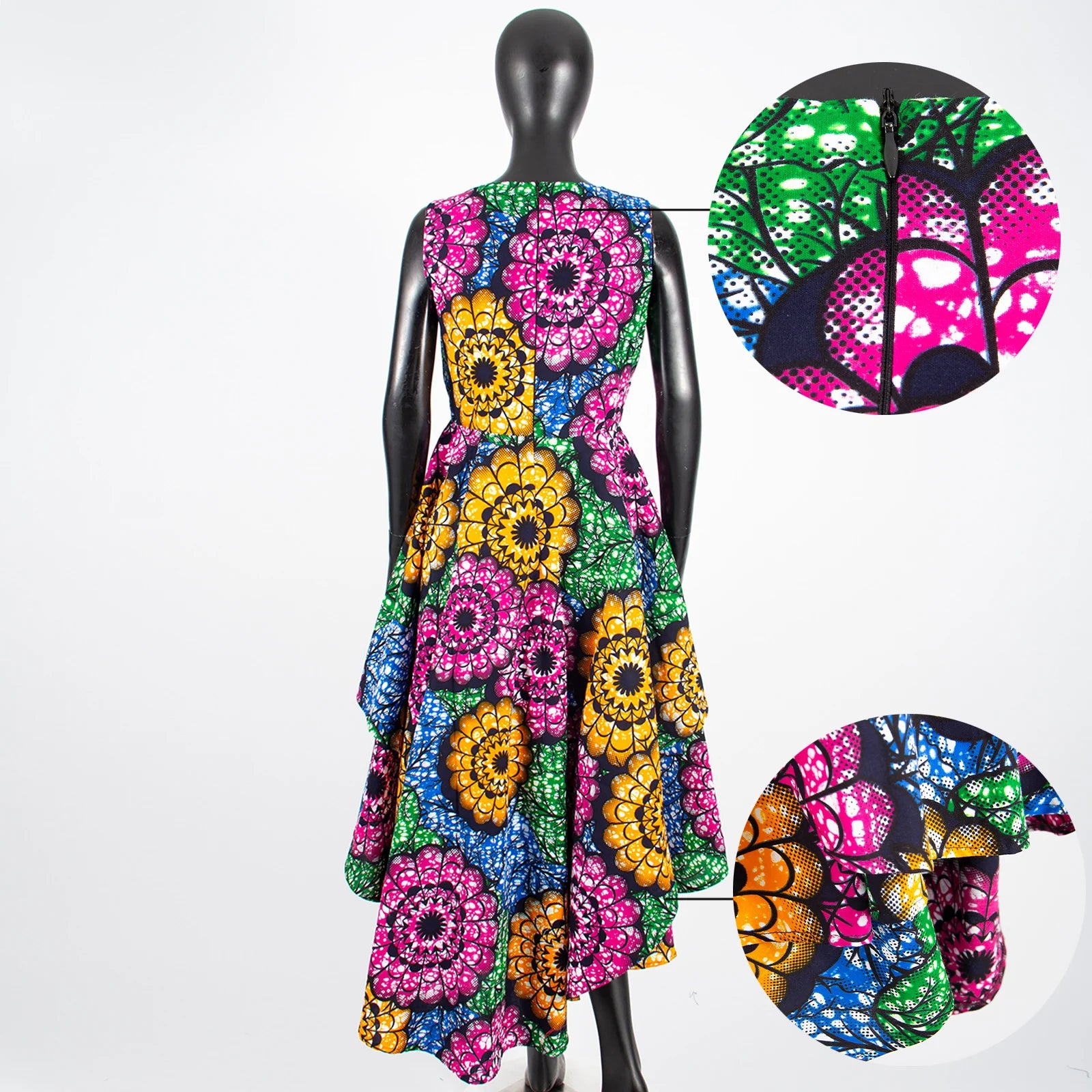 Buy African Women’s Sleeveless Pleated Party Dress – Elegant Midi Dress for only $54.63 at Flexi Africa!