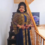 Women's Rhinestone Kanga Dress 2-Piece Set – Elegant African Party Gown – alternate view 29